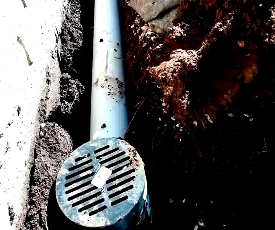 Partially dug trench French Drain Installation Chicago, IL Partially dug trench French Drain Installation Chicago, IL
