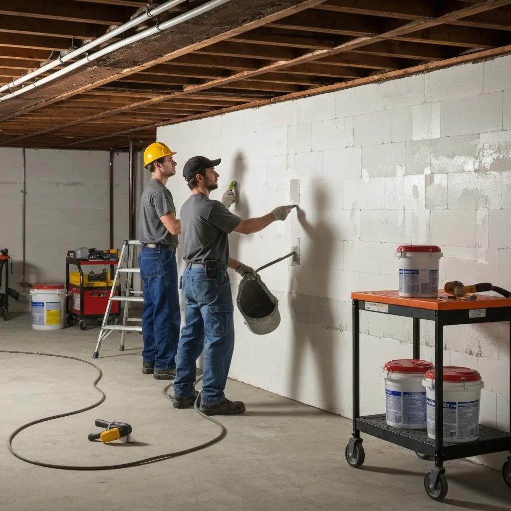 Chicago basement waterproofing experts demonstrating their craft with precision and care